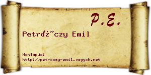 Petróczy Emil névjegykártya