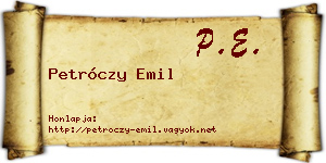 Petróczy Emil névjegykártya